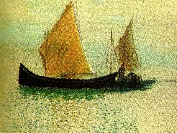 Odilon Redon segelbatar i venedig oil painting picture